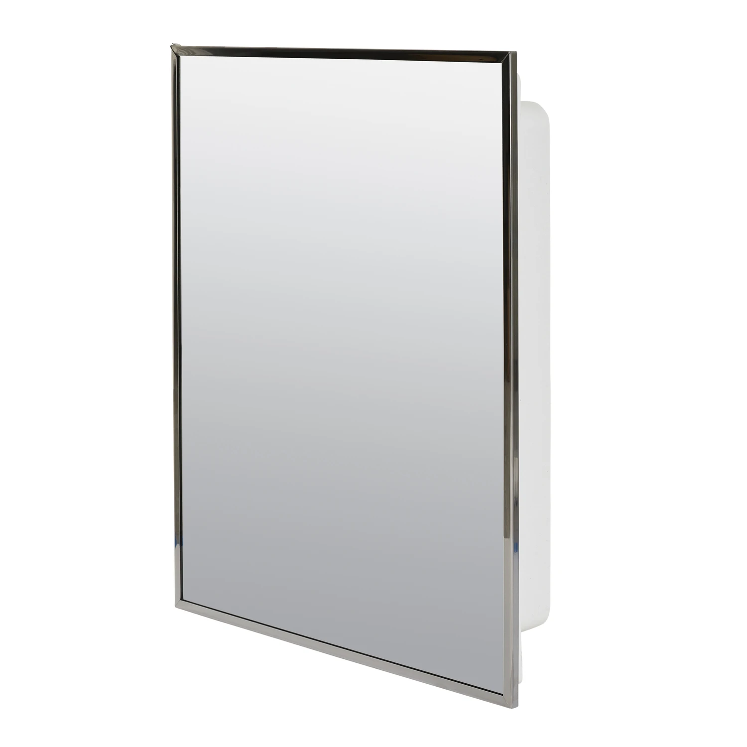 Medicine Cabinet, Swing-Door, Stainless Steel Frame, 16-1/8 x 20-3/16 In.