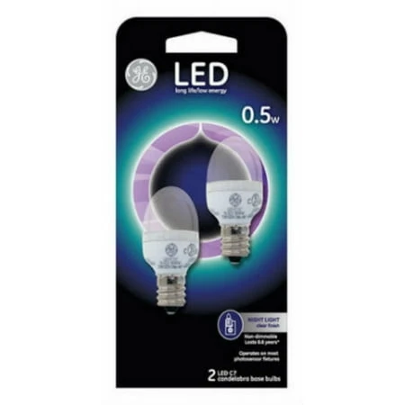 LED Night Light Bulbs, Candelabra Base, .5 Watt, 2-Pk.