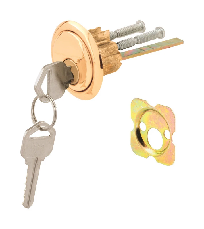 U 9965 Rim Cylinder Lock - Brass Finish, Keyed Different, Heavy-duty