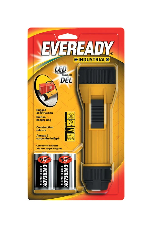 Industrial Led Flashlight 35 Lumens D Battery Black/yellow