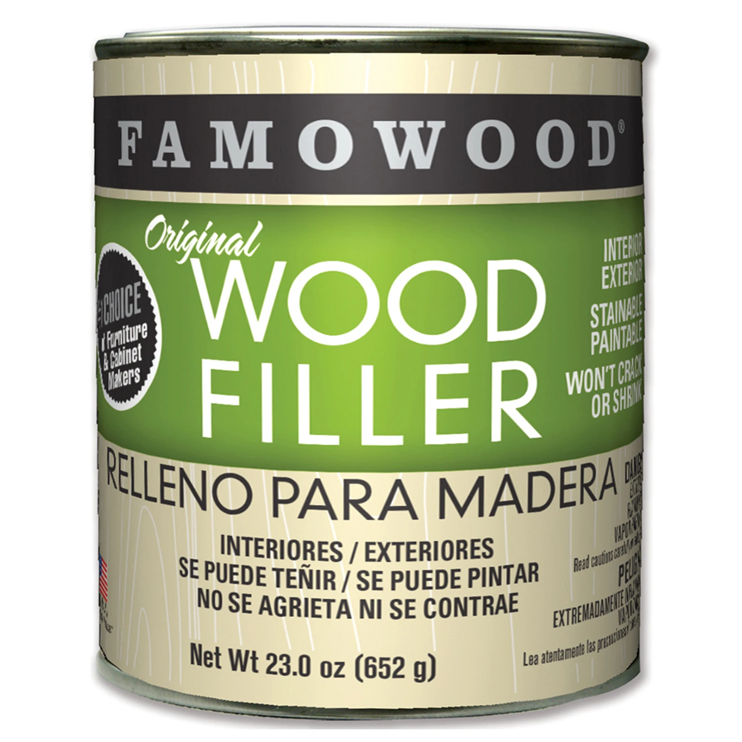 Natural 23 Oz. Wood Filler - Stainable, Paintable, Indoor/outdoor Use
