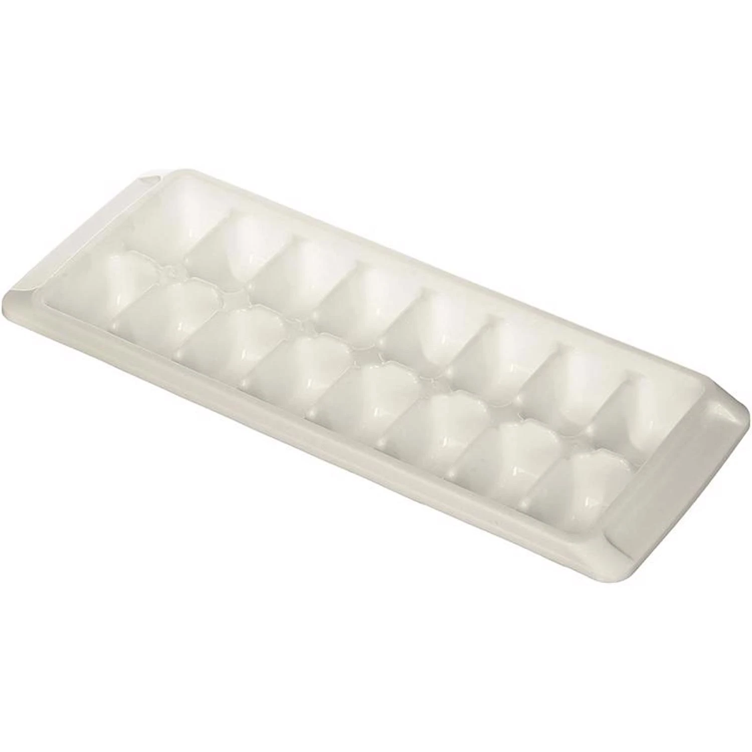 White Plastic Ice Cube Tray, 16-cube Capacity, 12.7" X 4.75" X 1.12"