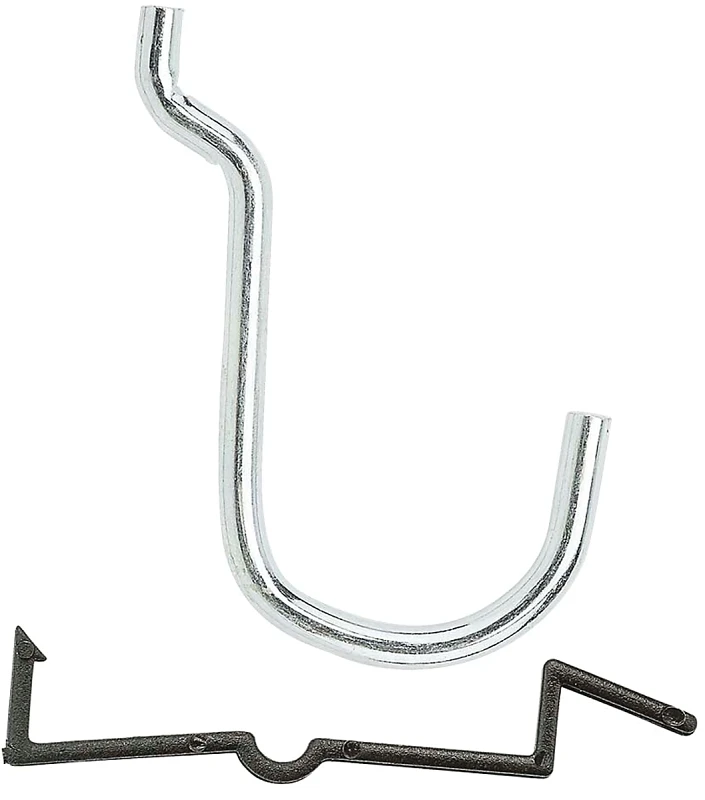 N180-024 Zinc Plated Steel Peg Hook 1 In, 6 Pk For 1/8 & 1/4 In Pegboard