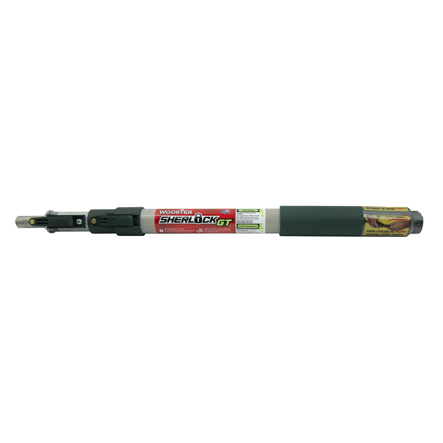 R097 Sherlock Gt Convertible Extension Pole, 1 To 2 Ft L, Fiberglass, Black/silver