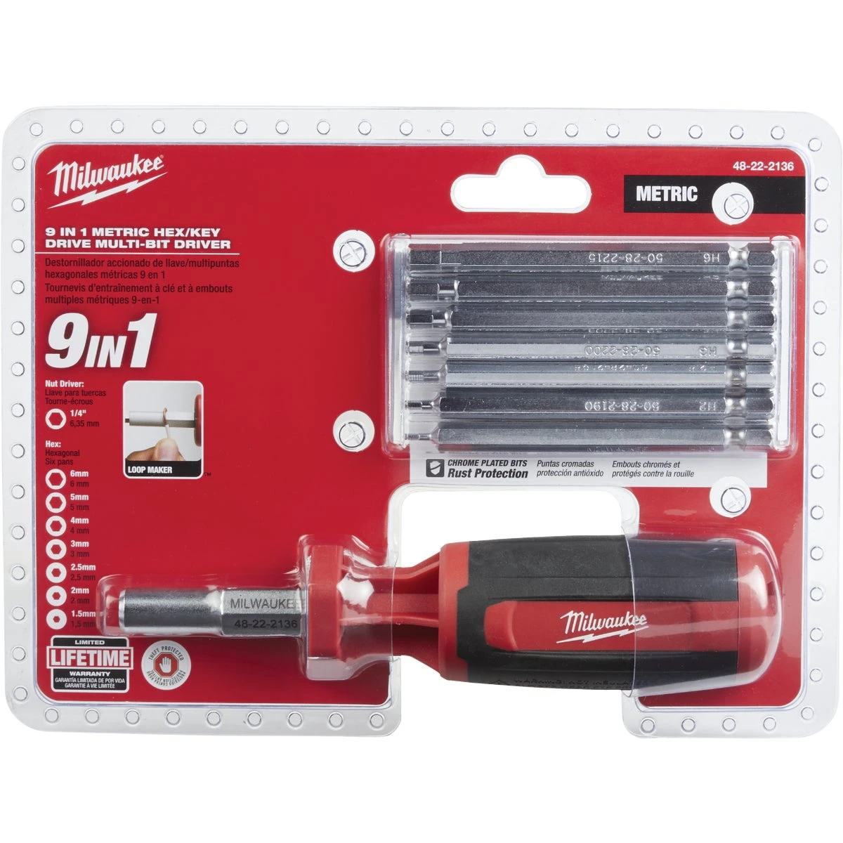 10-in-1 Metric Hex Key Screwdriver Set, 1.5 - 6 Mm, Chrome-plated Steel