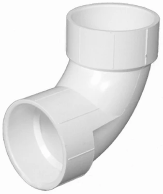 Schedule 40 DWV Sanitary Elbow, 90 Degree, PVC, 3 In.