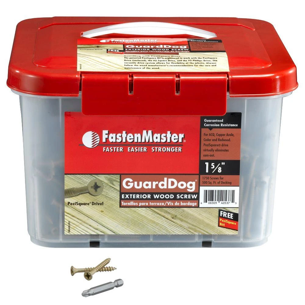 FastenMaster GuardDog No. 10 X 1-5/8 in. L Gold Phillips/Square Bugle Head Deck Screws 1750 pk