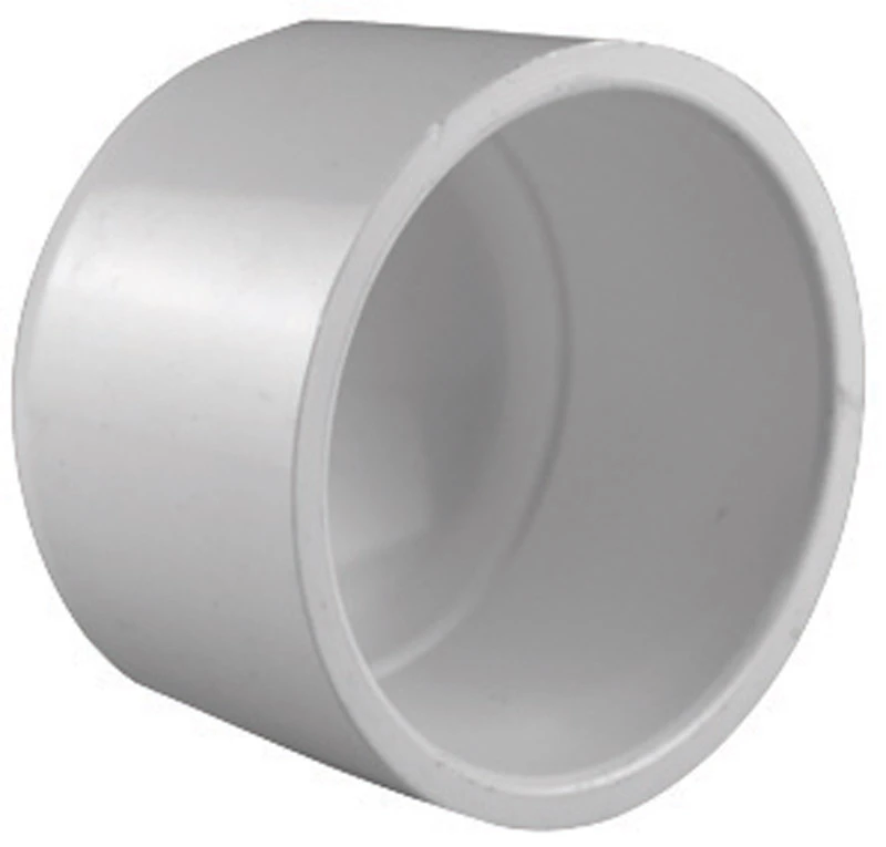 Schedule 40 PVC Pressure Pipe Cap, White, 1-1/2 In.