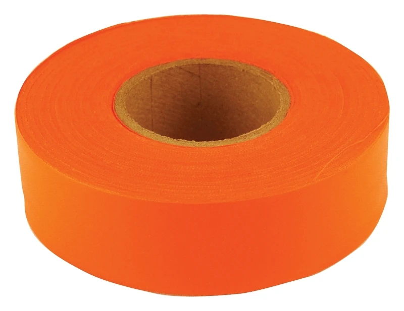 17022 Orange Flagging Tape, 300 Ft L, 1-3/16 In W, Weatherproof