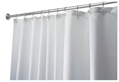 Carlton 72 In. X 72 In. White Polyester Shower Curtain With Reinforced Button Holes