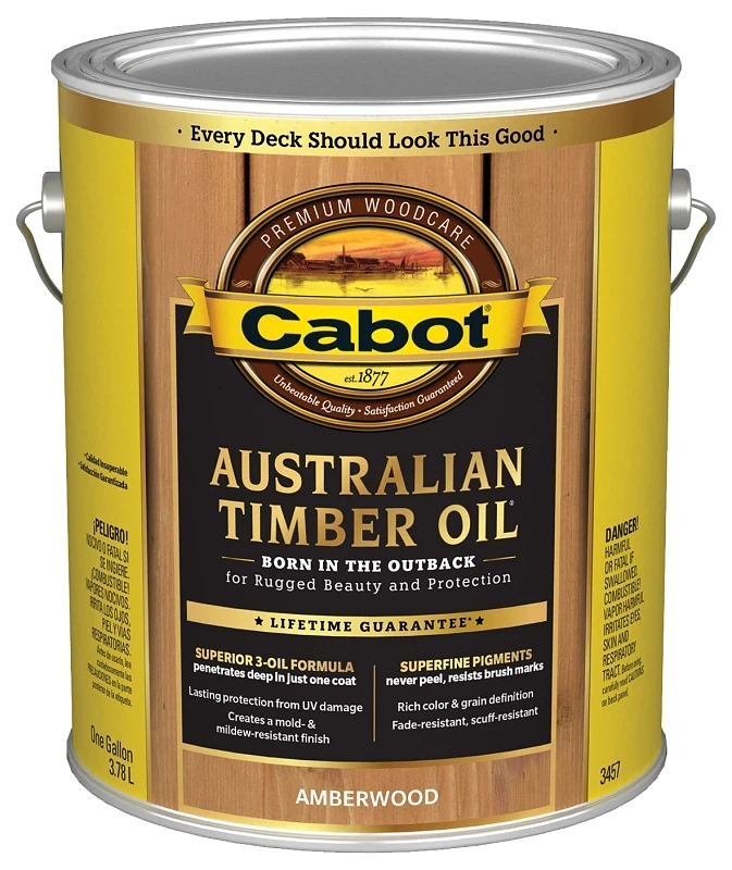 Australian Timber Oil, Amberwood, 1 Gallon - Translucent Exterior Finish