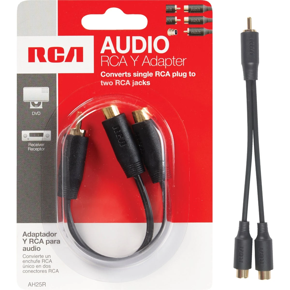 3-inch Single Male To Double Female Y-adapter Ah25r