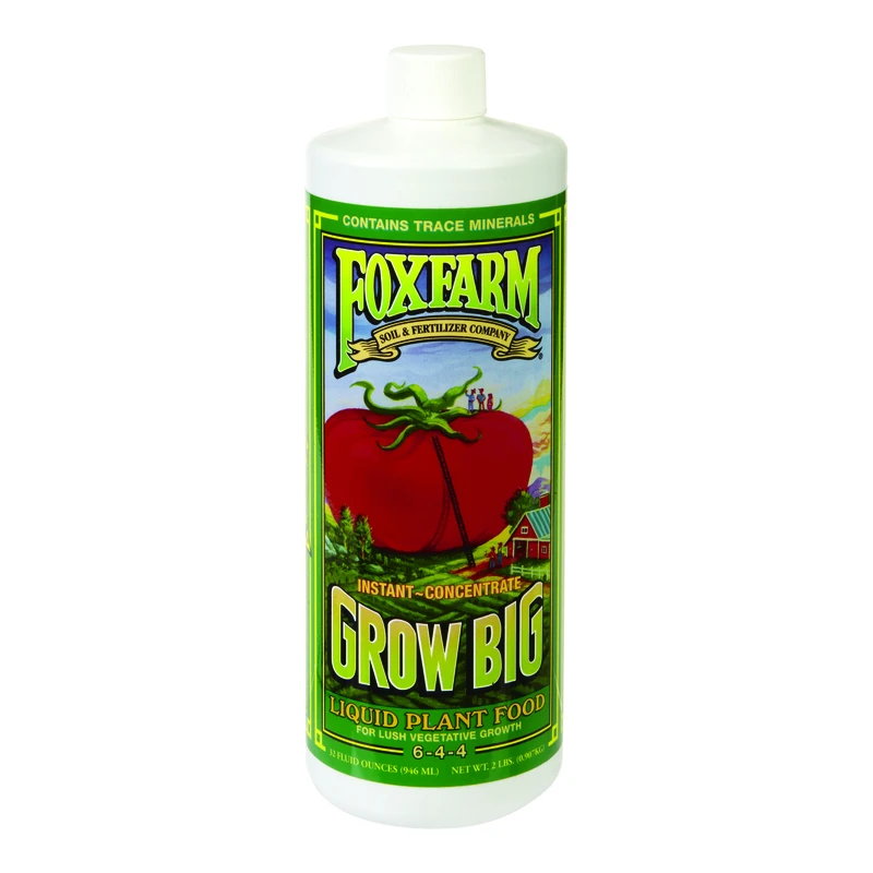 Grow Big Liquid Plant Food Concentrate, 1 Quart, 6-4-4 N-p-k Ratio