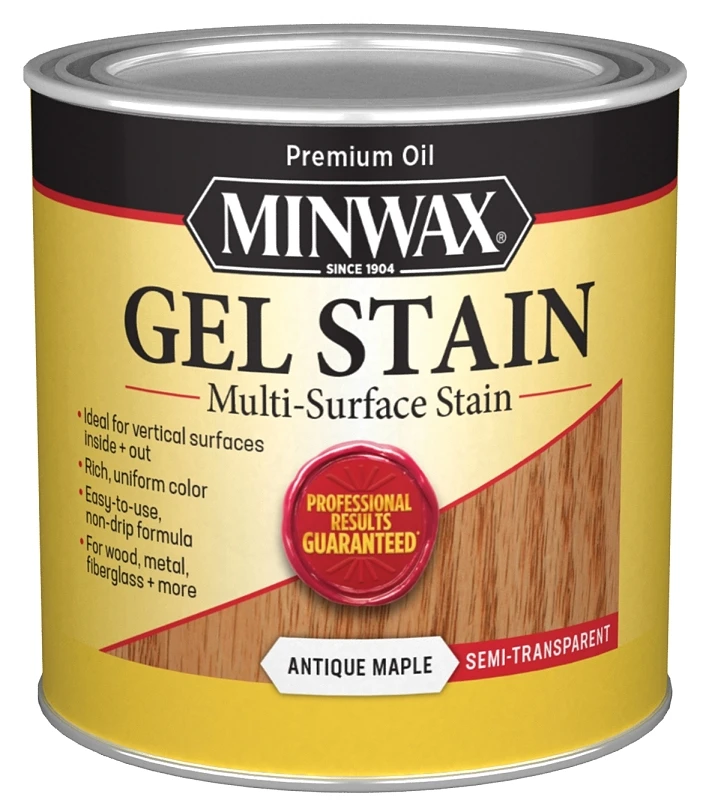 Antique Maple Gel Wood Stain Finish, Half Pint, Rich Color for Wood Surfaces