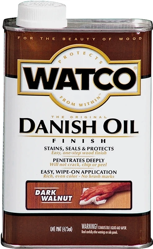 65851 Danish Oil, Dark Walnut, Oil-based Finish, 1 Pint Can
