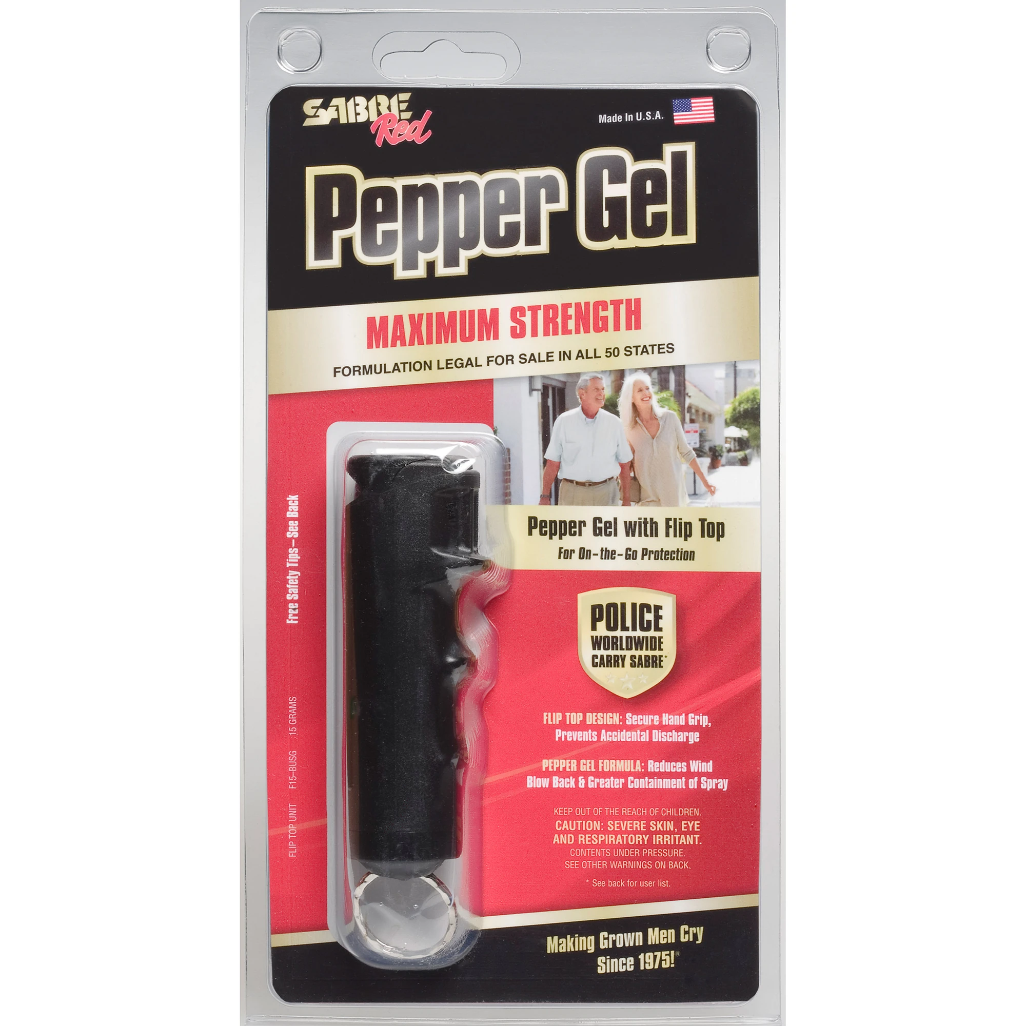 0.54 Oz. Black Flip Top Self-defense Pepper Gel With Key Ring