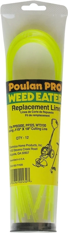Weed Eater 952711635 Trimmer Line, 0.115 in Dia, 18 in L