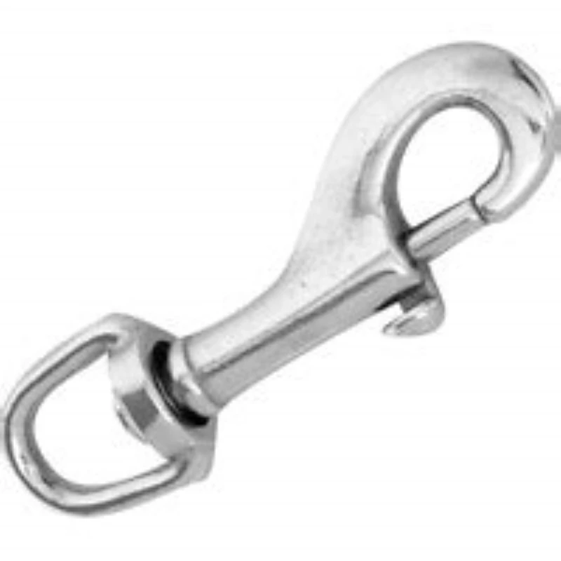 Die Cast Zinc Swivel Round Eye Bolt Snap with Nickel Finish, 0.75 Inch