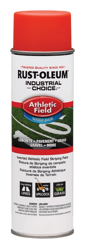 Industrial Choice Athletic Field Striping Spray Paint, Orange, 17 Ounce Inverted Can