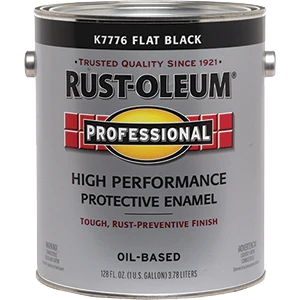 Professional Oil-based Flat Black Enamel Paint, 1 Gallon, Model K7776402