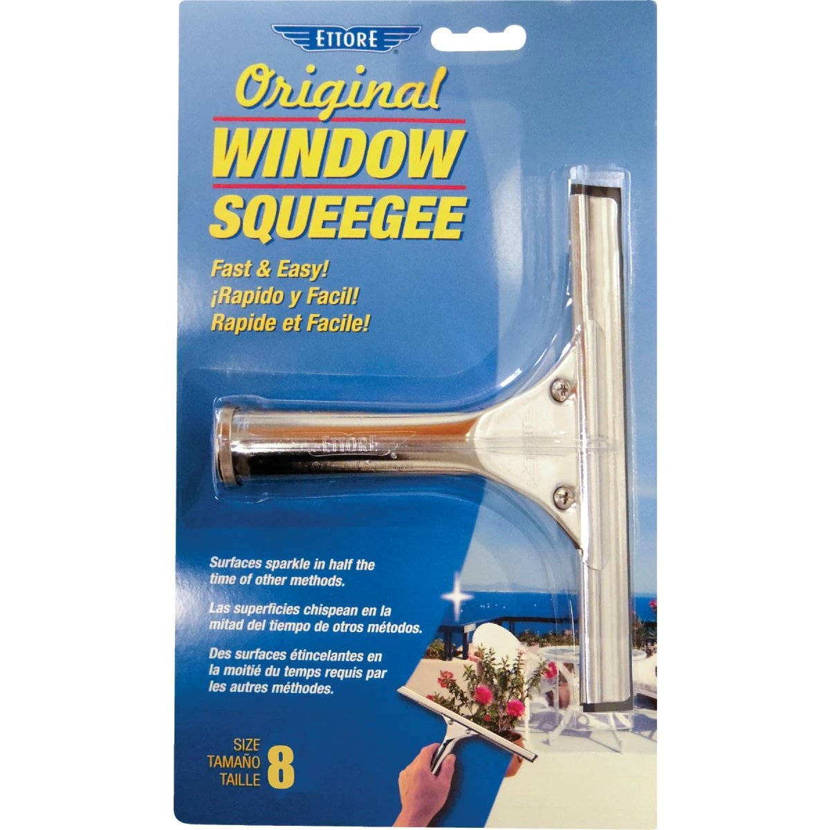 Original 8 In. Professional Rubber Squeegee With Replaceable Blade