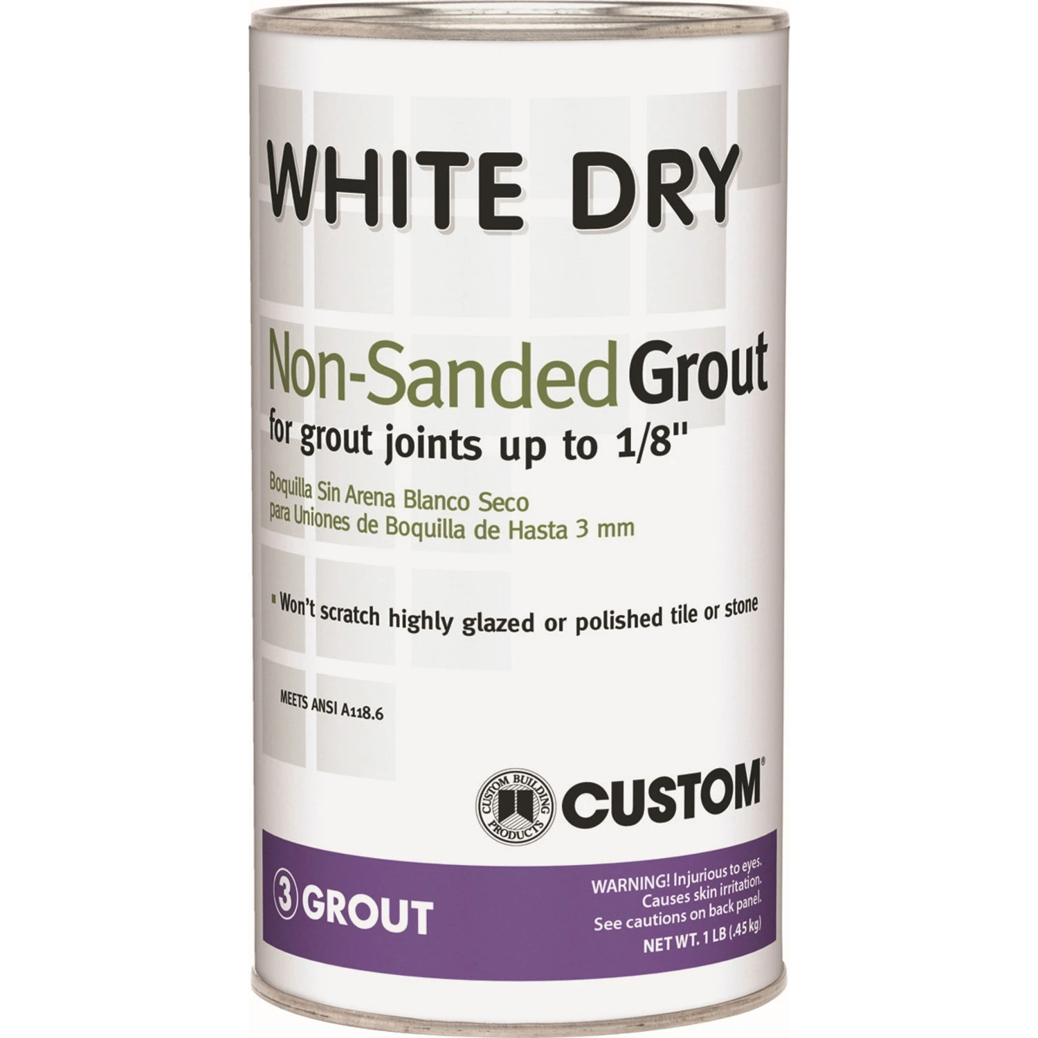 White Dry Non-sanded Tile Grout 1 Lb For Indoor/outdoor Use