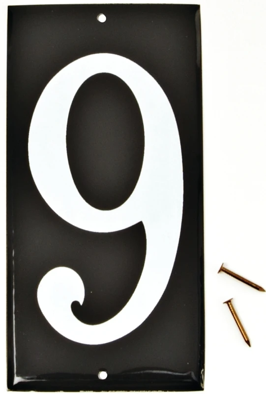 House Address Number 9 Reflective Aluminum 3.5 Inch on 5 Inch Black Panel