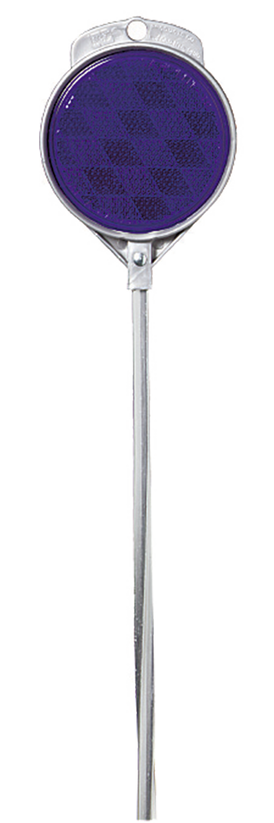 Blue Round Reflective Driveway Marker with Aluminum Shaft, 48 Inch Length