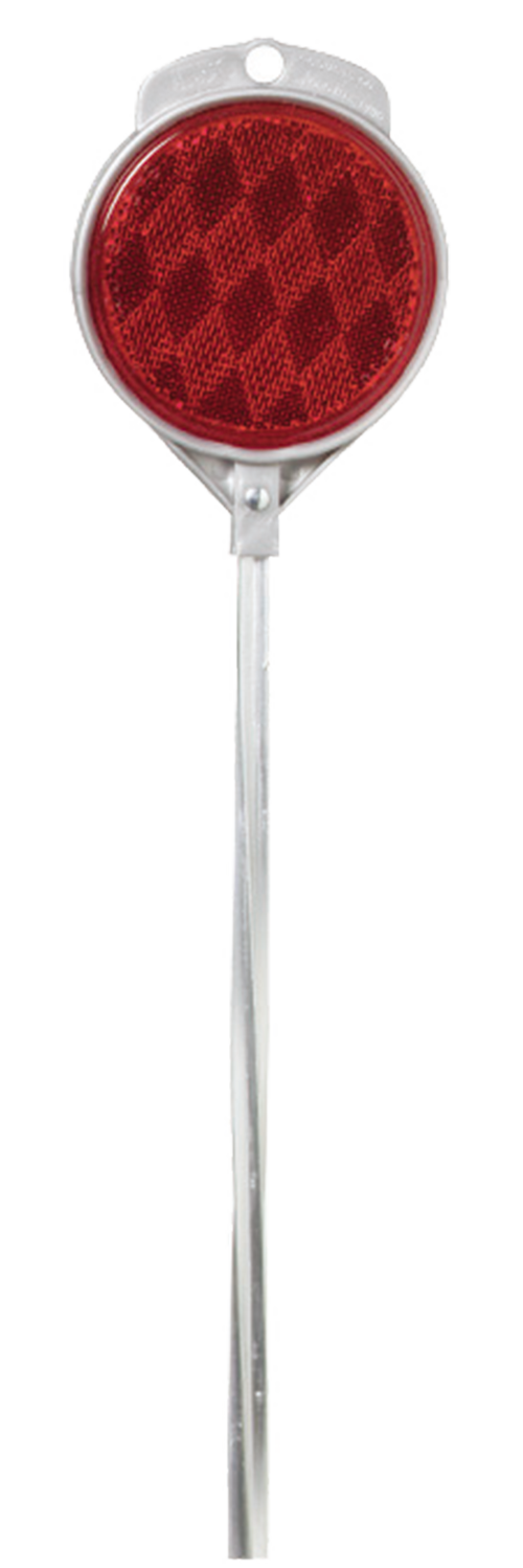 Reflective Driveway Marker, Red Round With Aluminum Shaft, 48-In.
