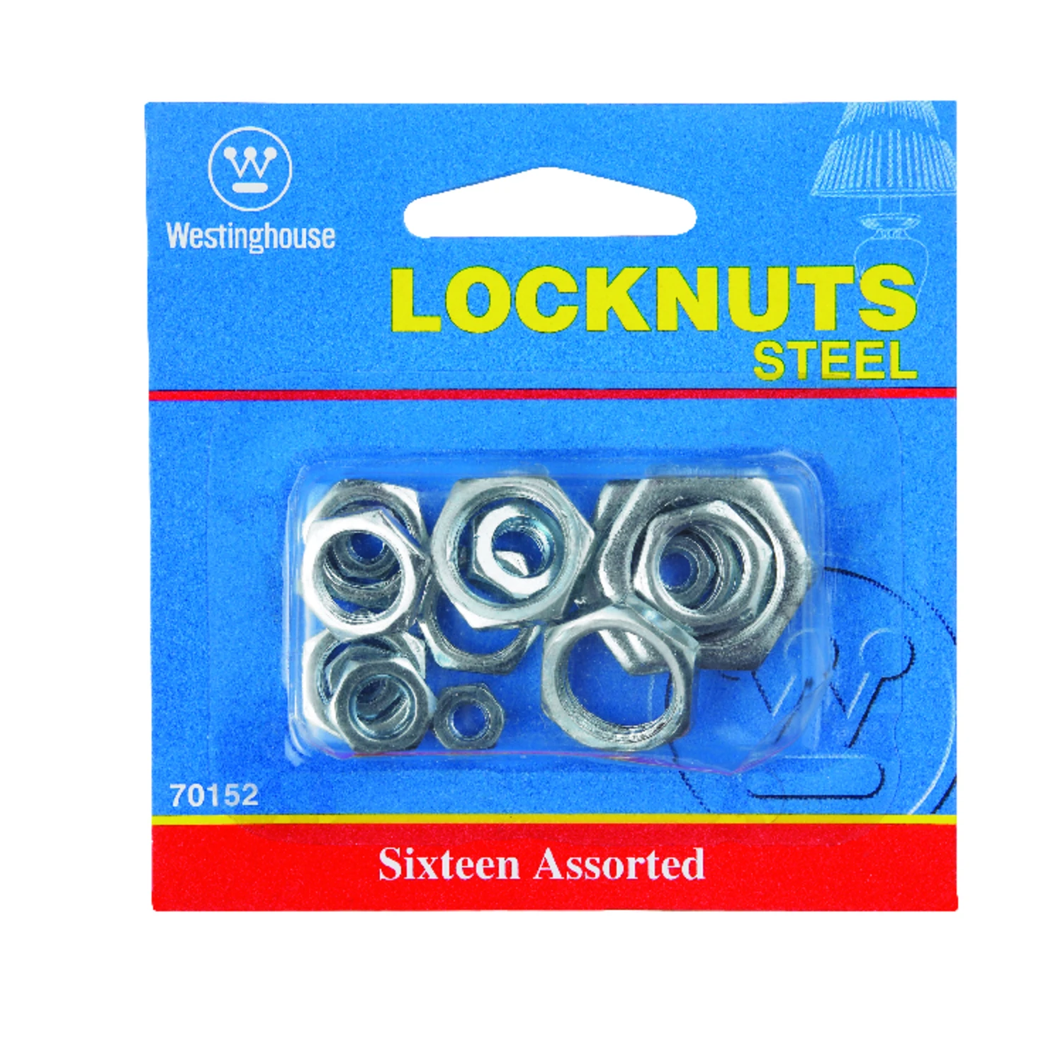 Westinghouse Steel 1/4 In. IP, 1/8 In. IP, 3/8 In. IP Lamp Fixture Lock Nut Assortment (16-Piece)