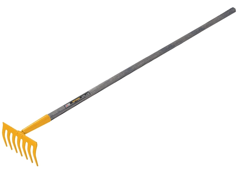 Kgrm Kid's Garden Rake, 42 In L Handle, 7-1/2 In W Head, 7-tine Steel Head