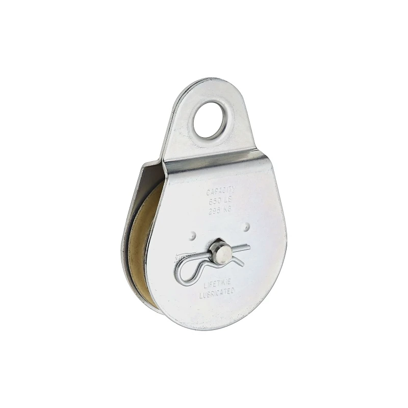 Fixed Eye Steel Pulley with Zinc Finish, 3 Inch Diameter