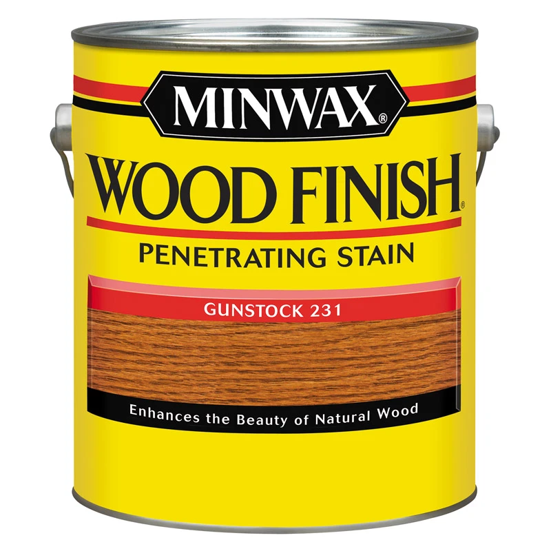 Wood Finish Gallon Container in Gunstock Color for Wood Staining and Protection