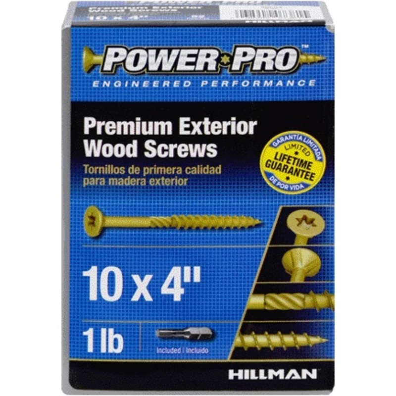 Power Pro Exterior Wood Screws, Self-Drilling, Bronze Ceramic, 4-In. x #10, 1-Lb.