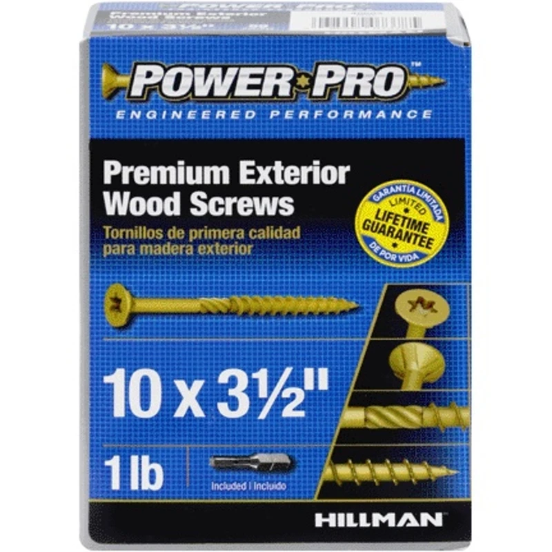 Power Pro Self-Drilling Exterior Wood Screws, Star Drive, Bronze Ceramic, 3.5-In. x #10, 1-Lb.
