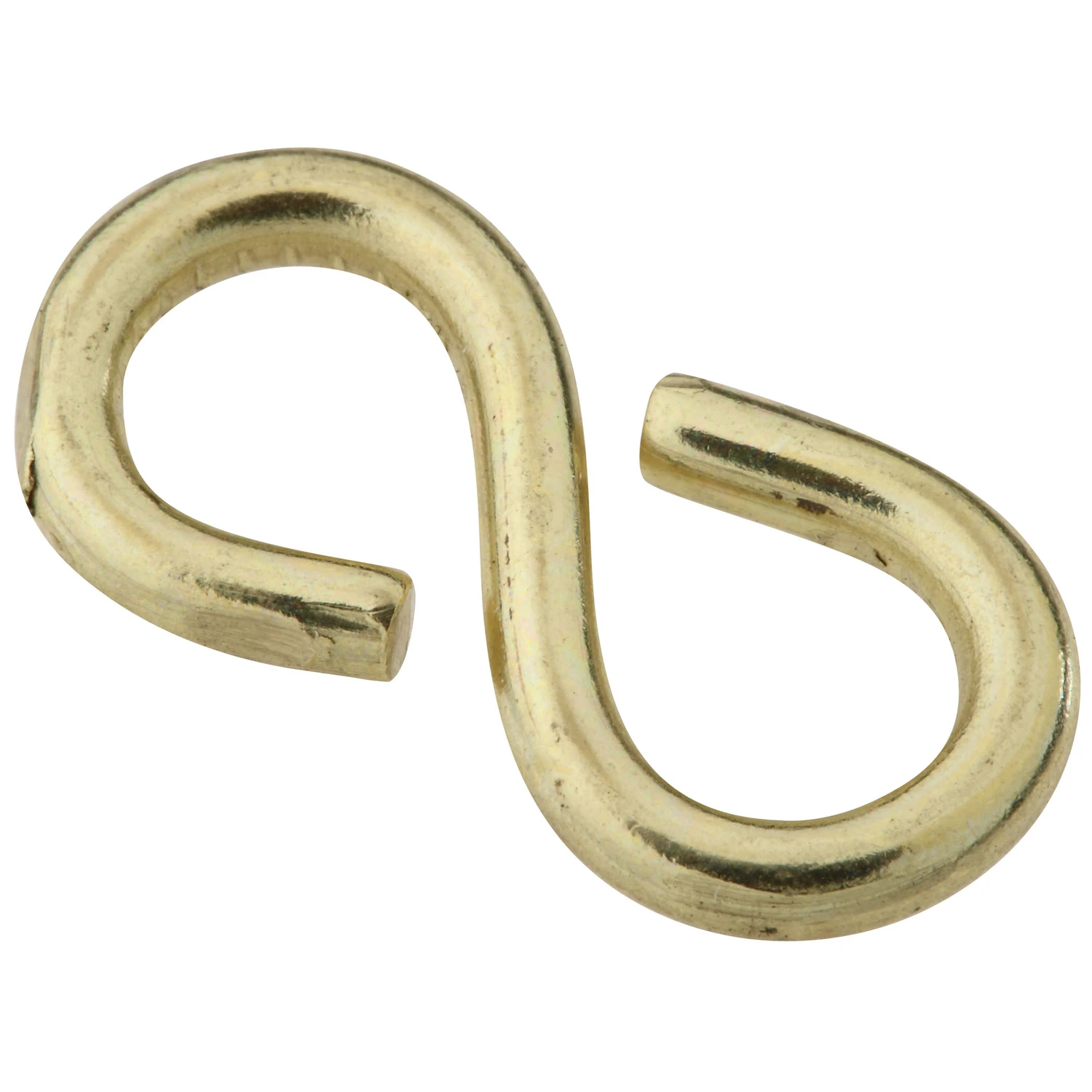 Closed S Hook, Light-Duty, Brass, 7/8-In.