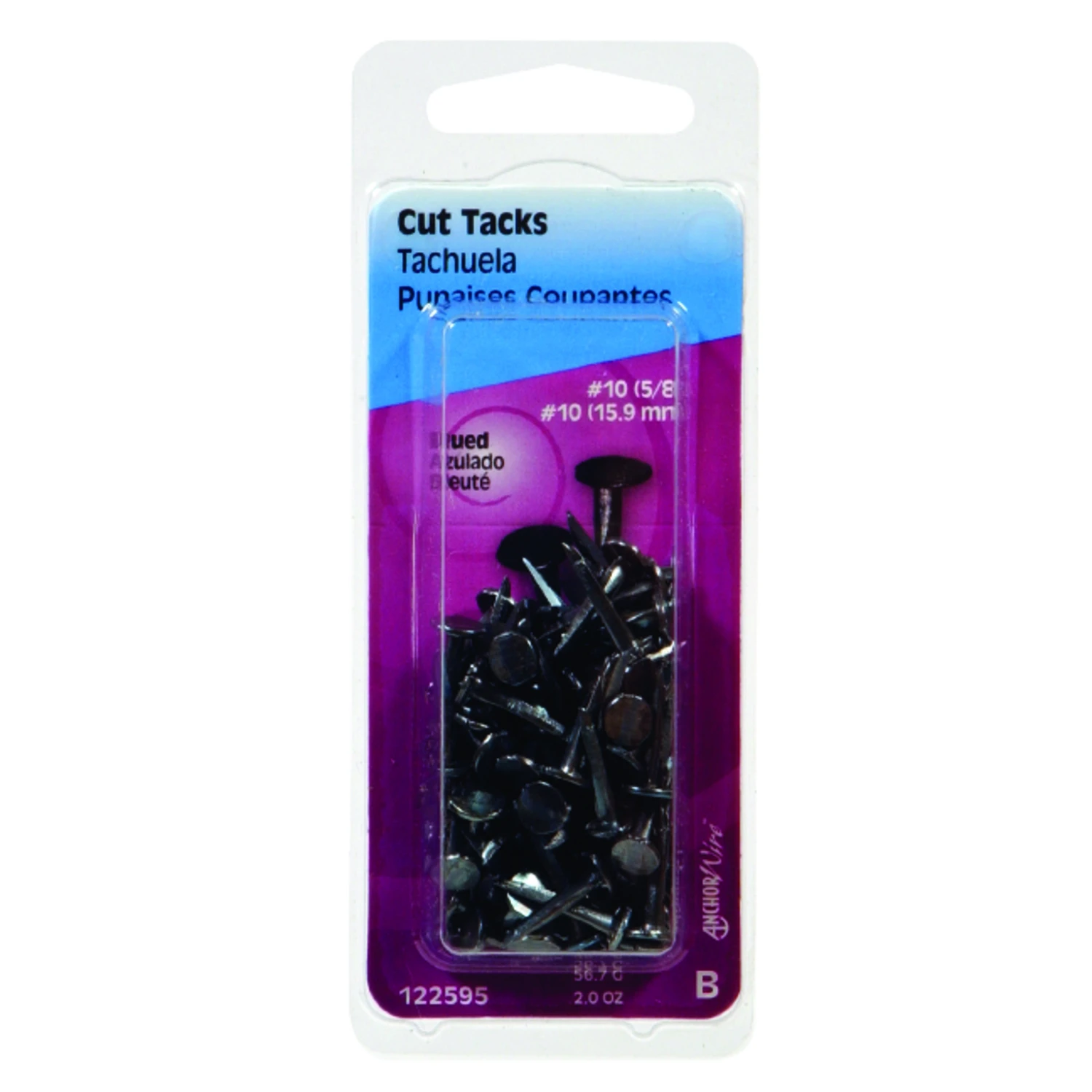 HILLMAN Anchor Wire No. 10 X 5/8 in. L Blue Steel Cut Tacks 1 pk