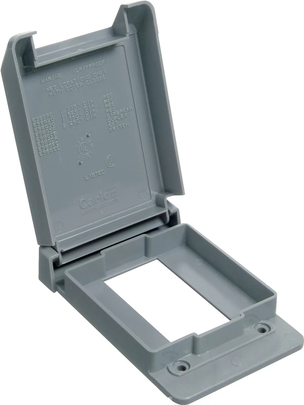 E98gfcn-car Weatherproof Gfci Cover, 4-53/64 In L, 3-11/16 In W, Gray