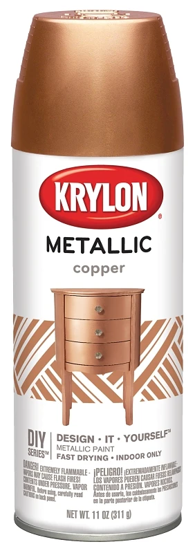 Krylon K02203007 Brilliant Copper Metallic Spray Paint, 12 Ounces, Fast Drying