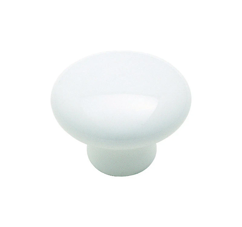 Amerock Allison Round Cabinet Knob 1-1/4 in. Dia. 15/16 in. Flat White 1 pk
