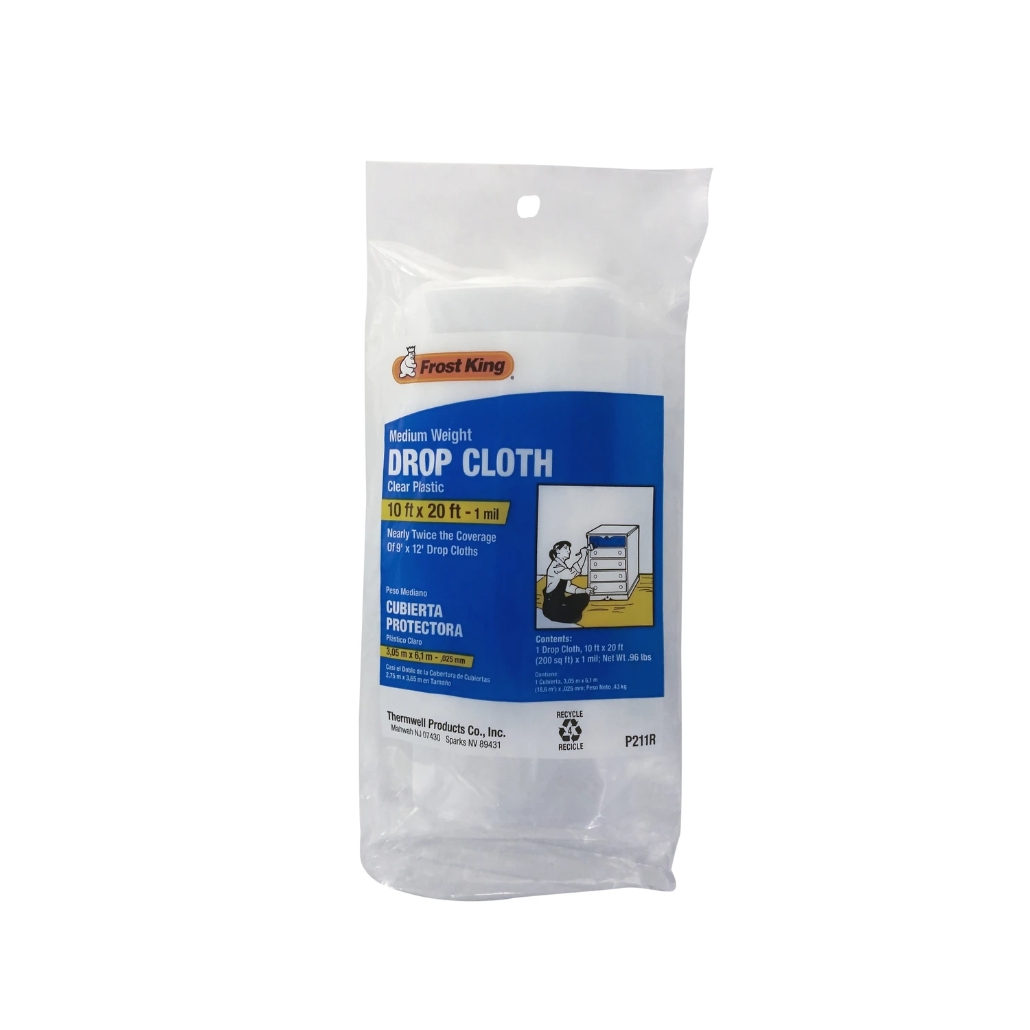 Frost King 10 ft. W X 20 ft. L X 1 mil Plastic Drop Cloth 1 pk