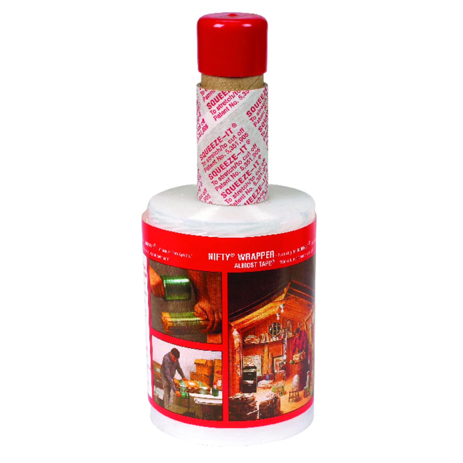 Packing Stretch Film With Built-In Dispenser, 5-In. x 1000-Ft. Roll