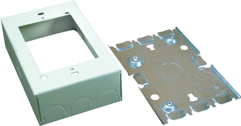 B3 Ivory Steel 1-3/8 Inch Deep Outlet Box For Dimmers And Switches