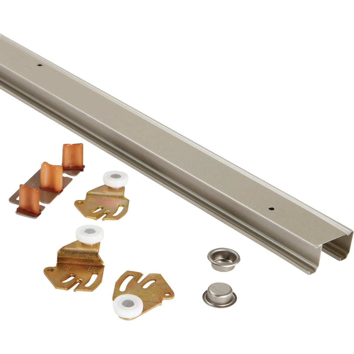 Johnson 60 In. Steel Bypass Door Hardware Set For 3/4 Or 1-3/8 In. Doors