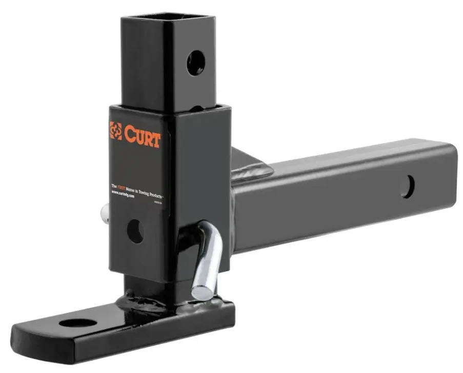 Adjustable Trailer Hitch Mount for 2 Inch Receiver with 7.5 Inch Drop and 1 Inch Hole, 5000 Pounds Capacity