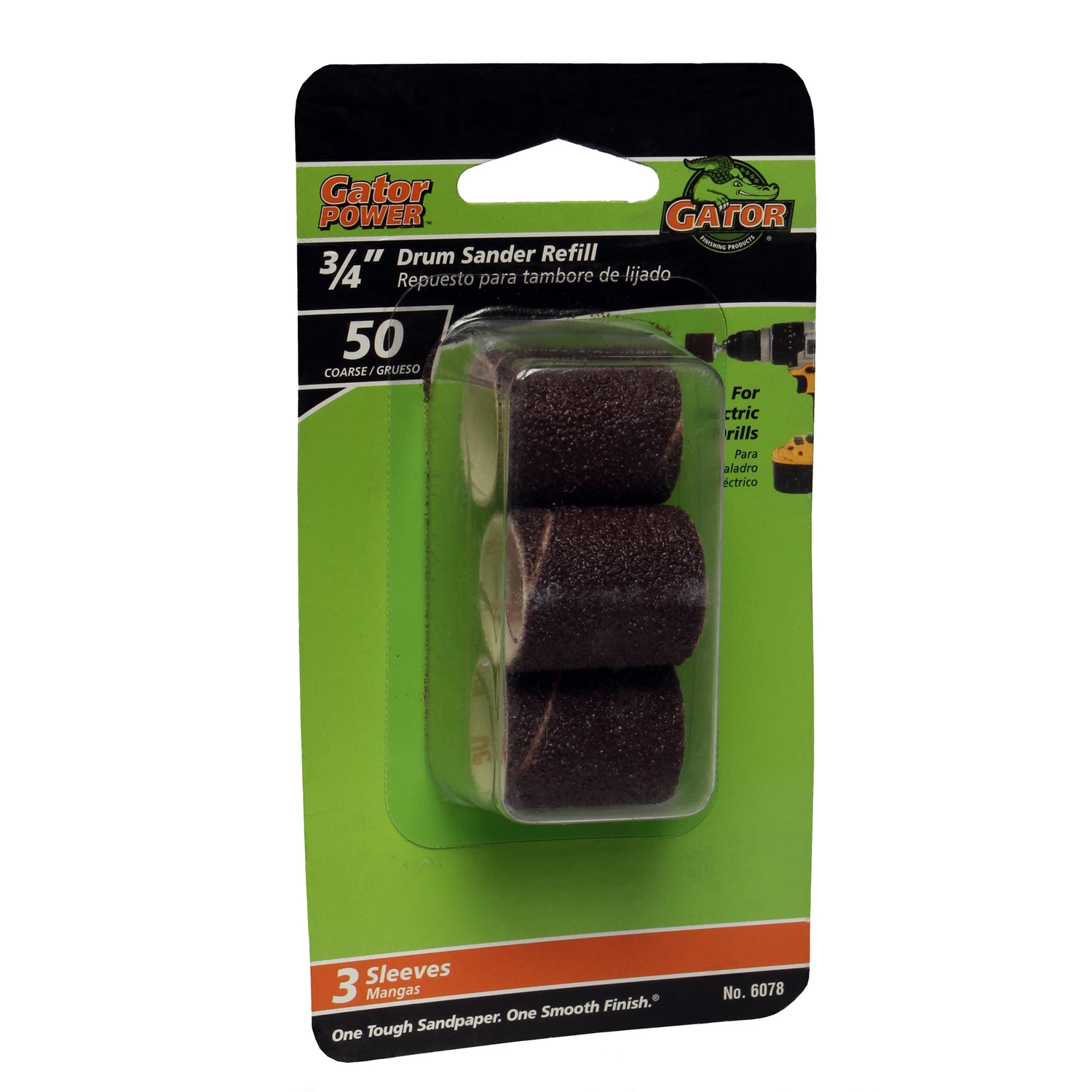 Coarse Drum Sander Resin Cloth Sleeve, 3/4 x 1 In., 3-Pk.