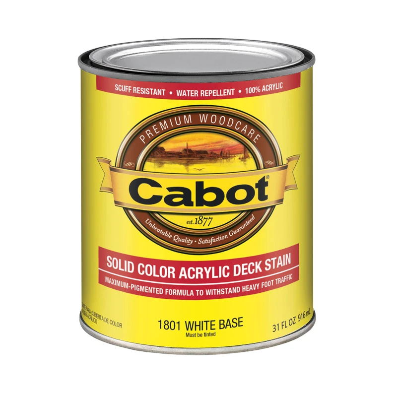 140.0001801.005 Low-lustre White Decking Stain, 100% Acrylic, 1 Quart