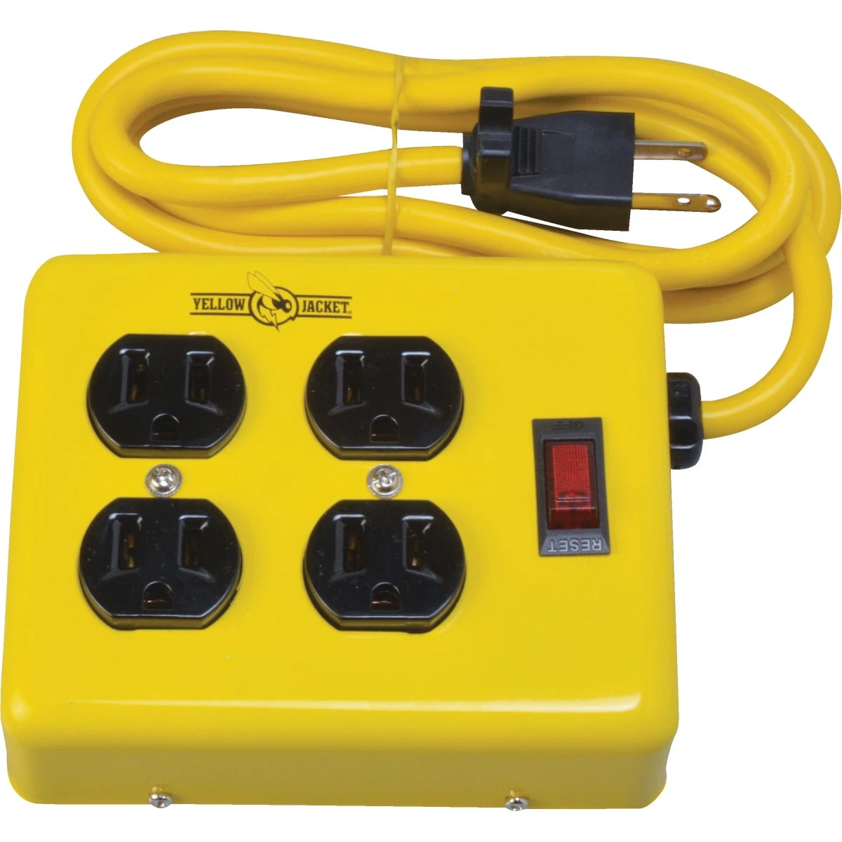 4-outlet Heavy-duty Metal Power Block With 4 Ft. Cord And Circuit Breaker