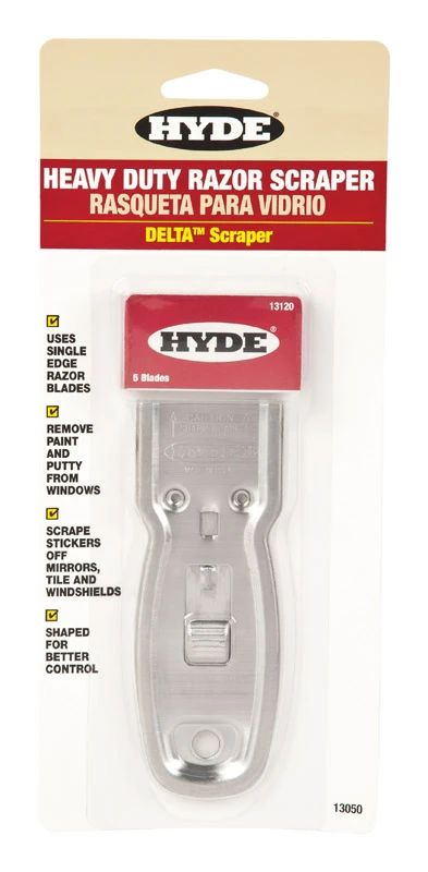 Delta Heavy Duty Retractable Razor Scraper With 5 Carbon Steel Blades