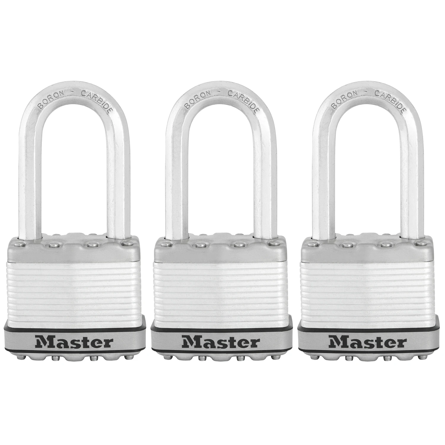 Master Lock Magnum Series M5XTRILHCCSEN Padlock, Keyed Different Key, 3/8 in Dia Shackle, 2 in H Shackle, Zinc